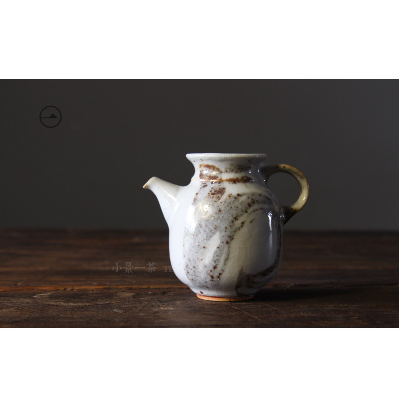 小景一茶 志野烧公道杯开片白釉陶艺家景德镇仿古陶瓷茶具分茶器_7折