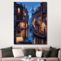 icision Digital Oil Painter Painting Landscape Diy Digital Oil Painting Color Filling Concise European Decorative Paint Venice