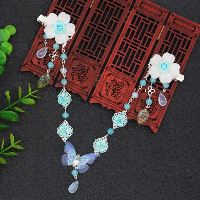 儿童复古汉服流苏眉心坠发饰古风额饰女童古装头饰古代额头链