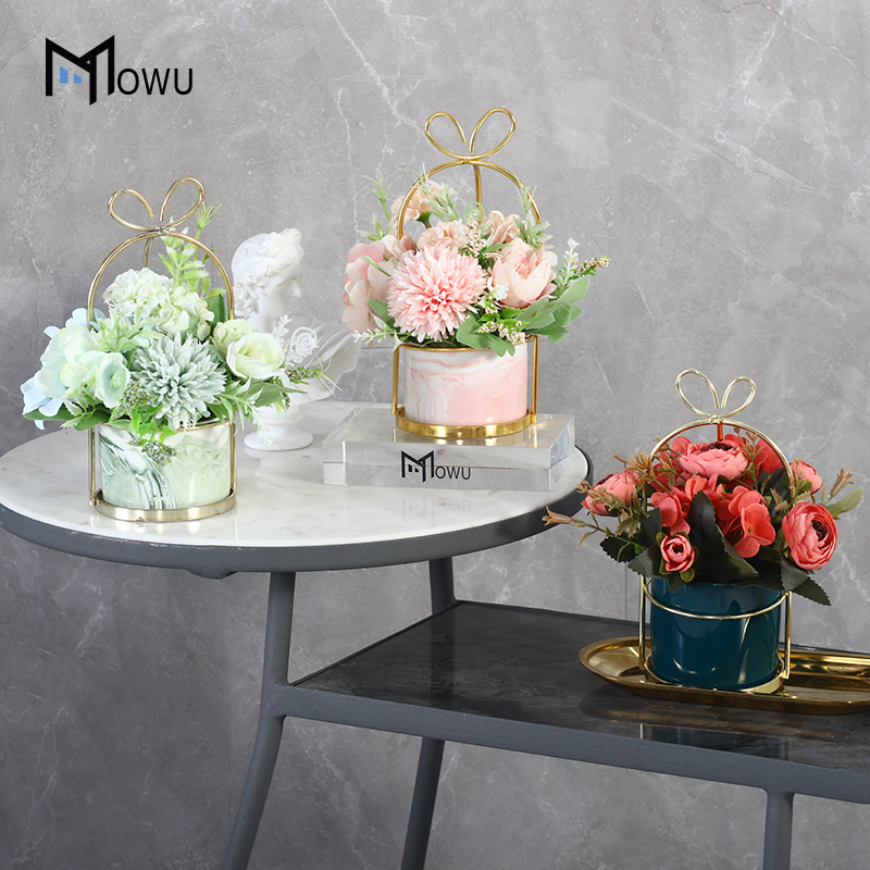 INS wind fake flowers sitting room decoration ceramics flowerpots floral suit simulation table surface decoration small place in northern Europe