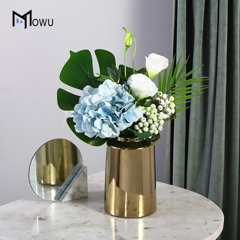 Light key-2 luxury table flower northern wind aureate ceramic vase furnishing articles flower arranging contracted sitting room of modern household soft adornment