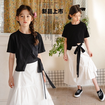 Next alice Girl suit 2021 summer new childrens foreign style net red childrens skirt two sets