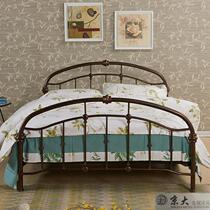 Jingda exports North America American pastoral countryside fresh high-end formaldehyde-free high-quality double iron bed 1 51 8m