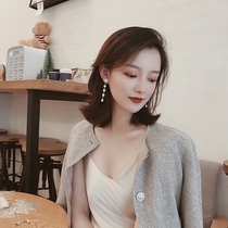 (No ear hole must enter) Natural pearl ear clip female retro port taste cold wind ear clip no ear hole female senior