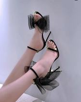 Its really good to see the upper foot super dominant and the 2021 new thin heel sexy butterfly knot sandals.