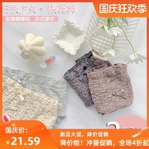 Japanese pear flower bubble puff underwear women cotton file antibacterial cotton breathable lace low waist breifs pants girl
