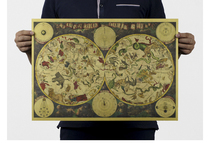 Astronomical Star Map Constellation coordinate map astronomical telescope starry sky observation moon map retro Kraft paper