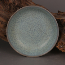 Song Ru Kiln green glaze open piece old plate plate Antique antique antique porcelain antique home retro decorative ornaments