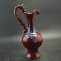 Jun kiln single head dragon kiln into high mountain flowing water pot antique antique antique antique antique porcelain collection accessories