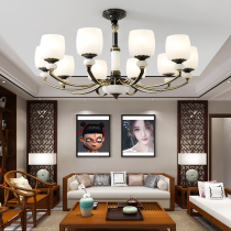 New Chinese style Marble living room chandelier All copper staircase Dining room Bedroom lighting Creative classical light luxury Dining room Chinese style