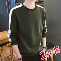Spring new Korean version of long-sleeved male T-shirt personal trend male round guard clothing loose leisure spring and autumn clothing
