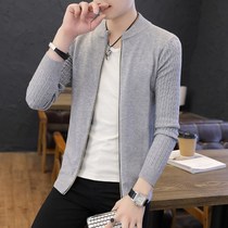 Spring and autumn men zipper sweaters sweaters Korean version of the trend to repair knit sweaters young people leisurely and thin coats