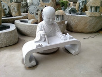 75cm calligraphy small monk stone statue park sculpture Huian stone sculpture figure statue Zhaocai boy City Sculpture