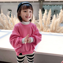 Girls' semi-high-leader children's clothing 2020 autumn clothing New foreign children's baby fake two casual long-sleeved tops