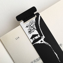 Black Metal Bookmark Long Stream Renaissance Retro Simple Metal Design Graduation Exquisite Gift