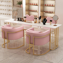 Net red ins nail table Japanese nail shop table and chair set special price light luxury marble nail table