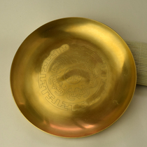 Pure copper plate Tribute Plate for fruit supply plate Brass antique five-blessing plate Zodiac plate