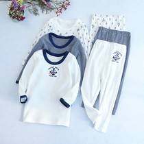 3-dress childrens cotton long-sleeved trousers male baby cotton home base shirt thin autumn clothes