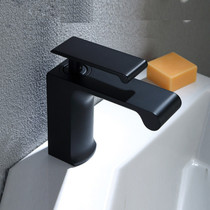 German contemporary bathroom high-end basin faucet black all copper hot and cold basin faucet paint paint under the basin wash face