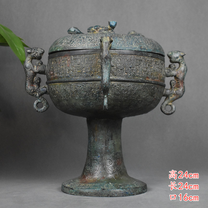 青銅器文廟孔廟祭祀禮器全套影視道具禮器七件套手工復古擺件