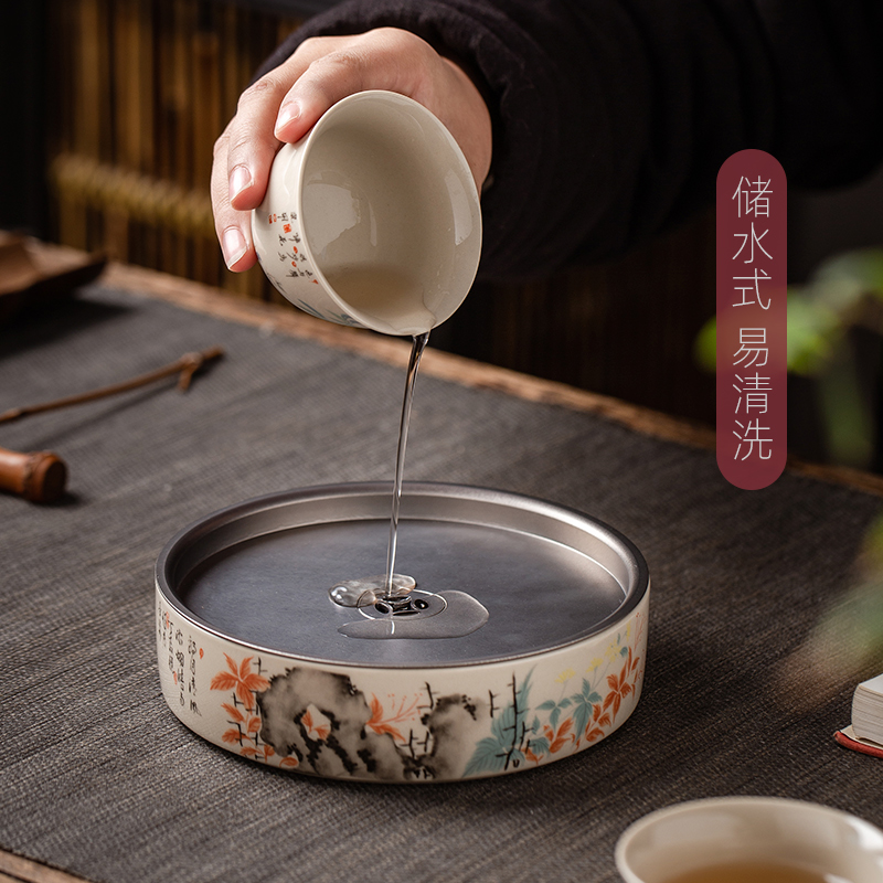 A pot of tea 12 old pot of water type bearing small dry A saucer plate jingdezhen ceramic tea mat tea light of key-2 luxury