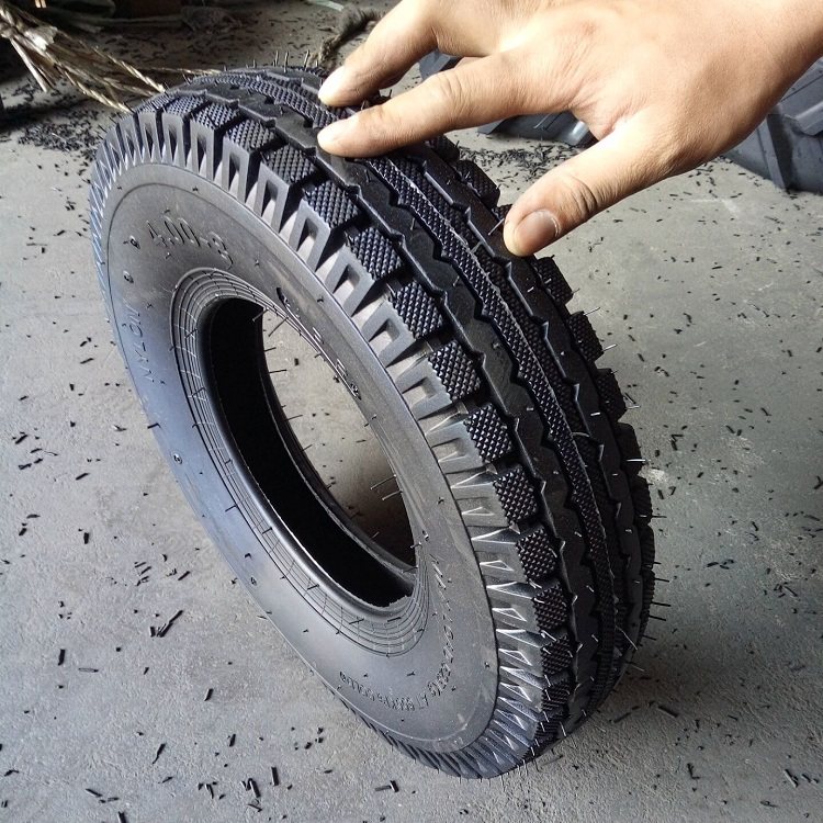 厂家直销400-8直纹充气轮子高胶载重手推车货仓车摩托车充气轮胎