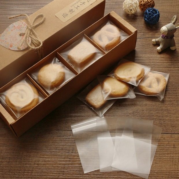 饼干包装袋透明磨砂饼干袋蔓越莓曲奇饼干包装袋子自封袋100枚_双氙