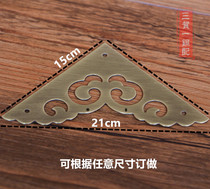 Antique cabinet door pure copper corner jewelry box camphor wood box Copper corner code corner protection Chinese medicine cabinet Decorative corner piece corner flower Chinese style