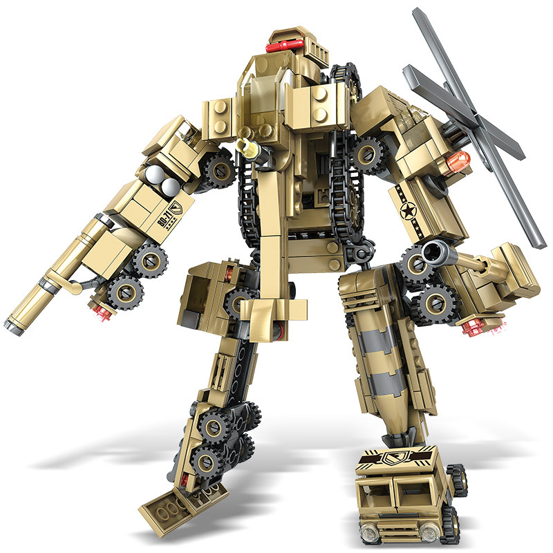 开智军事坦克火炮飞机变形金刚男孩积木玩具6-12儿童工程变形金刚