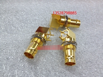 Pure copper gold-plated horizontal BNC socket Q9-KWE bending welding plate holder 90 degree welding PCB plate seat 75 ohm
