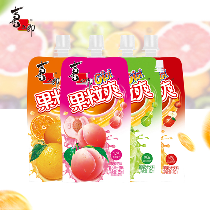 喜之郎吸吸果冻cici果粒爽350ml袋水蜜桃果汁饮料零脂肪儿童零食