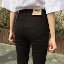 Black jeans womens ankle-length pants Autumn New 2020 high waist slim student elastic tight small feet pencil pants