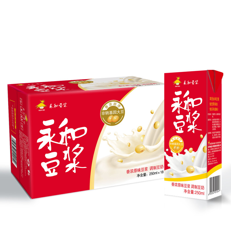 永和豆浆瓶装豆奶整箱250ml*18盒装