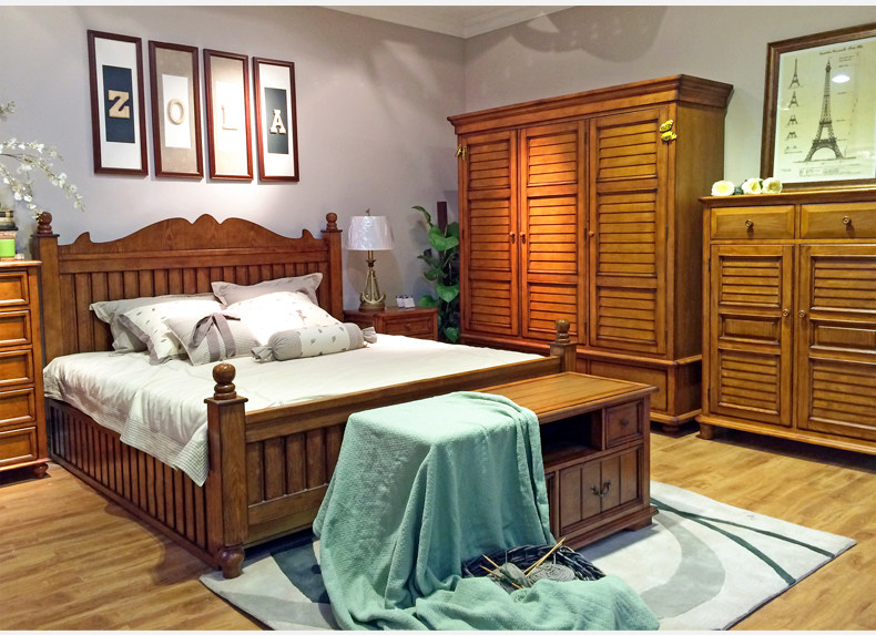 左拉家居 美式乡村储物床地中海高箱储物床双人床1.8米1.5正品