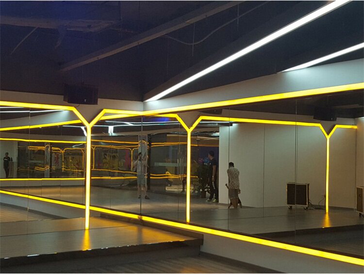 双排灯带led客厅吊顶超亮三排金黄光220v户外防水紫色粉红灯带