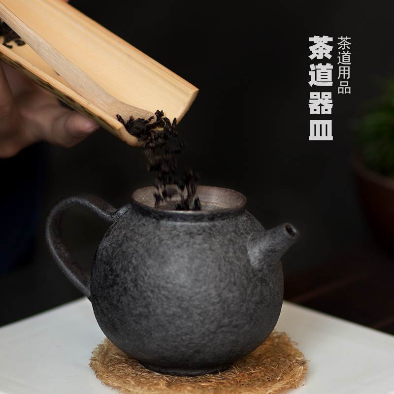 Yellow sand coarse pottery little teapot ceramic filter teapot kung fu tea set large capacity single pot of zen tea tea