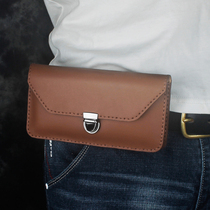 Double layer mobile phone bag Male head layer Bull Leather Cross pocket wearing leather strap large screen phone leather jacket long style genuine leather handbag