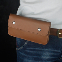 Head-layer cow leather mobile phone pocket male wearing leather strap horizontal waist leather sleeve 6 5 inch 6 7 inches large screen genuine leather mobile phone sleeve