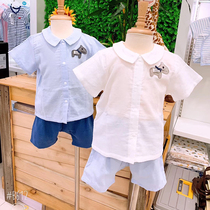 Katz childrens clothing boys set baby short sleeve childrens clothing 2021 summer new casual Childrens gauze set