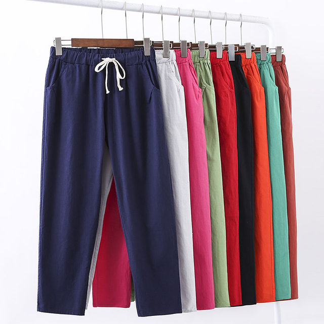 2021 Spring and Summer Pants New Cotton and Linen Women's Pants, Loose, Versatile, Breathable and Casual Linen Pants, Korean Style Small Foot Harem Pants