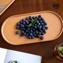 Three homes good texture rough pottery Ins Nordic style dinner plate salad dish soft drink simple tray