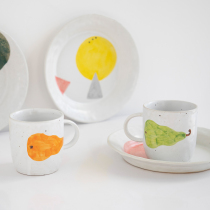 Sanzhai home original Nordic personality home rough Pottery handmade plate Jingdezhen ceramic plate plate saucer Cup