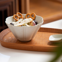 Sanmaijia Japanese home Handmade coarse pottery rice bowl Jingdezhen solid color large Soup Bowl Noodle Bowl dessert salad bowl