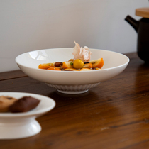 Sanzhaojia bone china original Chinese large household solid color soup bowl vegetable bowl Japanese ceramic salad bowl tableware noodle bowl