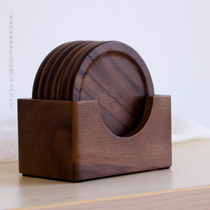Black walnut teacup pad Heat insulation pad Creative coffee coaster set Water cup cup holder Log tableware