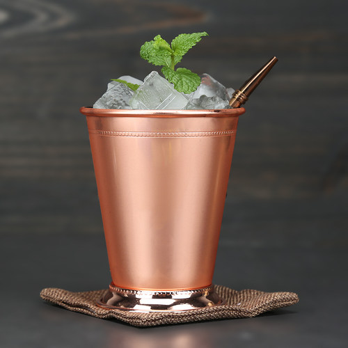 酒吧传奇 卷边薄荷朱丽普杯 莫吉托金属鸡尾酒杯 mint julep cup_7折