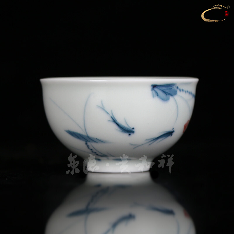 Beijing DE and auspicious teacups hand - made ceramic glaze color under the ocean 's cup kungfu single cup sample tea cup master cup small bowl