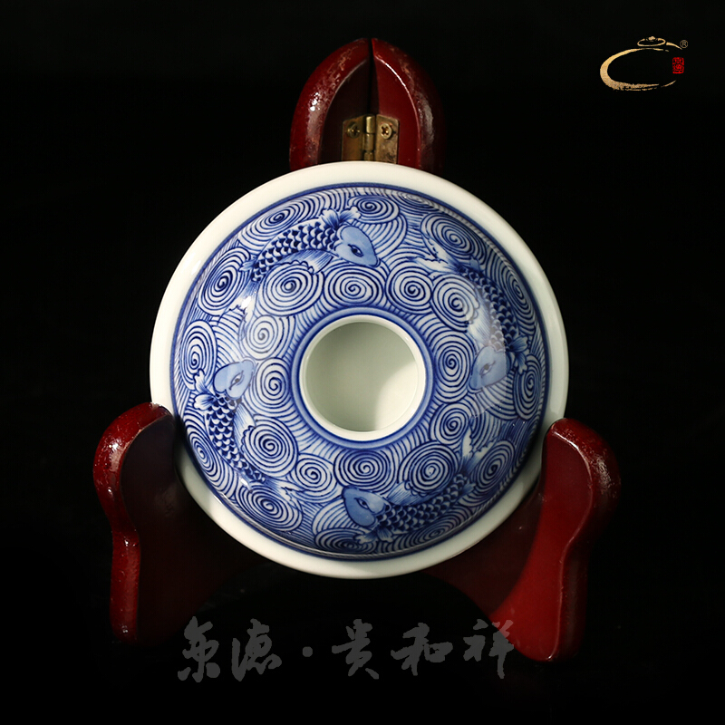 And auspicious caddy fixings jingdezhen porcelain storage POTS of household business gifts ceramic POTS blue ocean fish tank