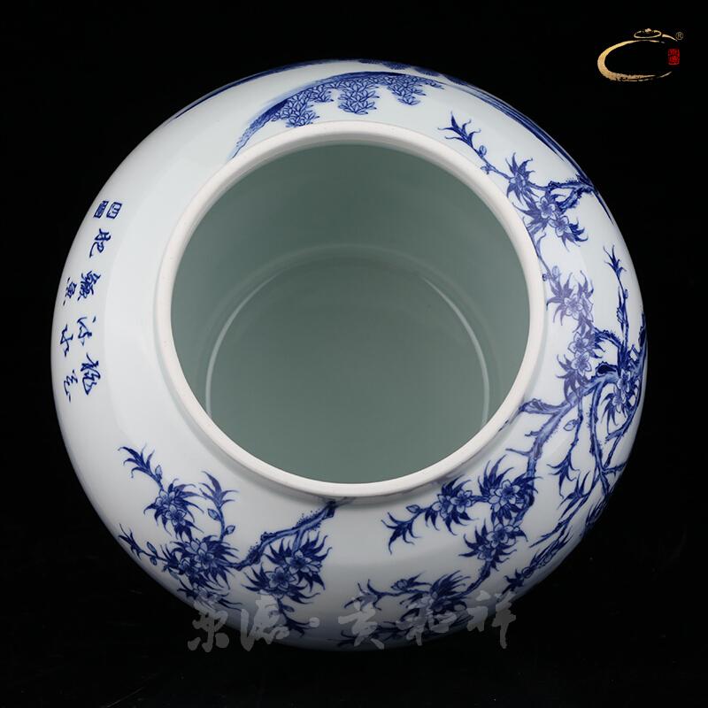 Blue and white storage POTS and auspicious caddy fixings pure manual household ceramics POTS Blue on your fish tank