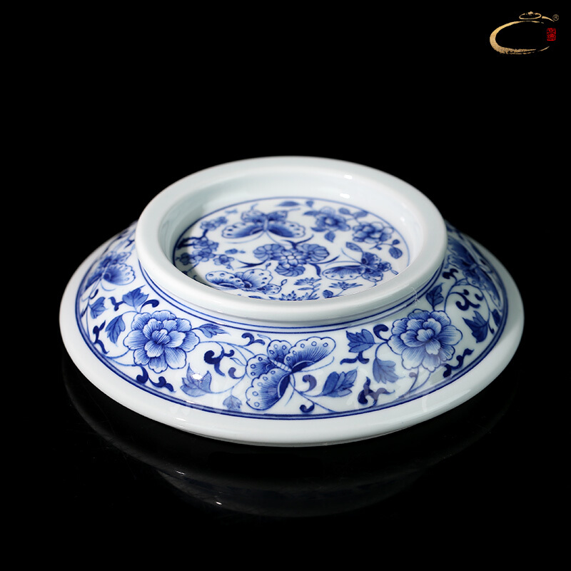 Blue and white recent jing DE and auspicious ceramic tea pot pot jingdezhen checking ceramic POTS